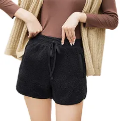 [エレクトリックサーカス] もこもこ ショートパンツ あたたかい 防寒 短パン キュロット ルームウェア 着痩せ 体型カバー レディース (ブラック) かっこいい かわいい おしゃれ 大人 女性 人気 プレゼント ショート 丈 部屋 着 用 半ズ [ブラック]