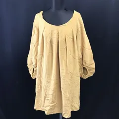 グレースコンチネンタル/GRACE CONTINENTAL★シルク100%/Uネック/チュニック【36/レディースS/イエローブラウン】dress/Tops◆cBH574<sale>