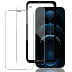 【新着商品】Qrivp ガラスフィルム iphone 12 / 12 pro ガラスフィルム 【2枚セット ガイド枠付き】日本旭硝子素材製 iphone 12 / 12 pro 保護フィルム 強化ガラス アイフォン 12 / 12 pro 液晶保護フィルム 3