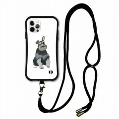 [iPhoneXR(テンアール)] iPhone15 i-coronケース スマホショルダー付 アニマル柄 動物 アイフォン 14 Plus 14 Pro 12 11 XR XS ショルダーストラップ 斜め掛け スマホケース ミニチュアシュナウザー 犬 イヌ
