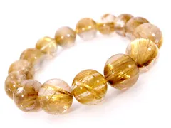 「1点もの 現品」 ゴールドルチルクォーツ ルチルクォーツ ブレスレット タイチンルチル 15.4mm パワーストーン