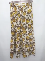 ◇ ⊂ LEPSIM レプシィム 花柄 ロング フレア スカート サイズF ベージュ ブラウン イエロー系 レディース P  【1409250044830】