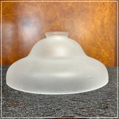 昭和レトロ ガラスシェード 乳白色 UFO型 ランプシェード  大正ロマン 乳白硝子 古民家 料亭 旅館 茶室 カフェ 店舗照明 すりガラス 【RU1128-1】