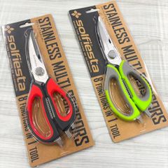 キッチンバサミ　魚バサミ　ステンレスマルチシザース　赤/緑　多機能　はさみ　鱗取り　ナイフ　ピーラー　魚締め　取り外し可能