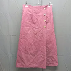 ◇ MAJESTIC LEGON ウエストゴム　サイドジップ　裏地　スリット ひざ丈 タイト スカート サイズS レッド系 レディース E  【1303290023667】