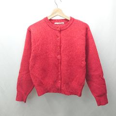 ◇ ⊇ CHILD WOMAN チャイルドウーマン ハイゲージ 長袖 カーディガン サイズF レッド レディース E  【1506130016328】