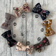 花柄コーデュロイ♡ヘアゴム ♡２個セット♡約4.5センチ