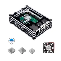 【特価商品】Smraza Raspberry Pi ３B+ ケース ラズベリー・パイ3 Model B+(B plus)用ケース ＋ファン＋ヒートシンク 白黒ケース ラズパイ3 2 とも対応