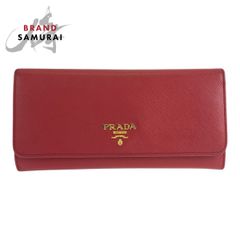 ✨カード付✨PRADA 長財布　サフィアーノ　パスケース付　ゴールド金具　レッド ✨カード付✨PRADA 長財布 サフィアーノ パスケース付 ゴールド