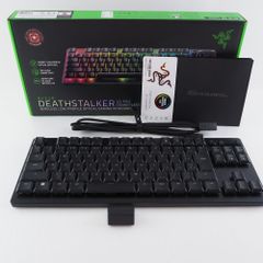 美品 RAZER レイザー DEATHSTALKER V2 PRO TENKEYLESS (RZ03-04371400-R3J1) ワイヤレスゲーミングキーボード FPS eスポーツ PC周辺機器 赤軸 HY1096 