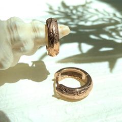 【 両耳 】【 ハワイアンジュエリー 】 ワイド フープ ワンタッチ ピアス ( ピンクゴールド ) 16mm サージカルステンレス SUS 316L / ニッケルフリー 金属アレルギー対応 / つけっぱなし 錆びない / 送料無料 / ギフト ラッピング