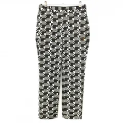 【美品】プーマ パンツ 白×黒 総柄 ロゴ刺しゅう メンズ 73 ゴルフウェア PUMA