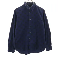 ブラックコムデギャルソン 2011年 日本製 ドット柄 長袖 シャツ S ネイビー BLACK COMME des GARCONS 水玉 メンズ