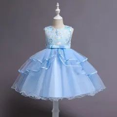 子供ドレス 発表会ドレス ワンピース ドレス 子ども 結婚式 水色 発表会 ドレス 120 女の子 キッズ 女の子 ジュニアドレス ピアノ 