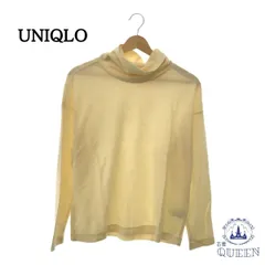 ☆美品☆ UNIQLO ユニクロ トップス タートルネック シンプル 長袖 レディース 大きいサイズ ホワイト XL レーヨン 901-5915 送料無料 古着