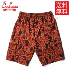 【送料無料】COOKMAN クックマン Chef Pants Short Cargo シェフパンツ ショート カーゴ Ripstop Camo Red Duck Hunter リップストップ カモ レッド ダックハンター 迷彩 赤 イージー