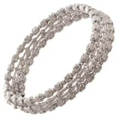 ブレスレット レディース プラチナ バングル 形状記憶 5連 ミラーボール フリーサイズ ジェンダーレス ユニセックス Pt850 地金 刻印入り【アクセサリーマート/メルカリShops店】