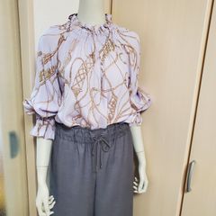 BLUEFRONCE/ROBE　★新品タグ付き　　★France生地使用　★定価16.280円　ブラウス　シャツ　M～Lサイズ対応