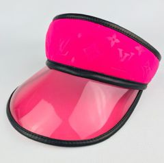 美品★LOUIS VUITTON・ルイヴィトン レディース レザー ナイロン切替し エンボス加工モノグラム柄 クリア サンバイザー