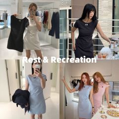新品 韓国 Rest & Recreation UNBALANCE JERSEY DRESS 人気 半袖 レディース Y2K ショートスリーブミニドレス 【3色選択可能】