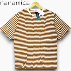 定1.3万 新品 nanamica ナナミカ 吸汗速乾 COOLMAX EcoMade Stripe Jersey Tee ストライプ ジャージー オーバーサイズ 半袖 Tシャツ オレンジ×ホワイト SUHS425