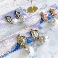 2way 揺れるコットンパール　大人可愛いニュアンスアクセサリー