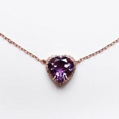 アメジストHalo ハートNecklace アメジストネックレス