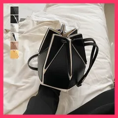 【スタッフおすすめ！】 ショルダーバッグ レディース 巾着バック 大人可愛い 韓国風/2WAYミニバッグ/バイカラー カバン PUレザーバケツバック 六角形鞄2WA おすすめ おしゃれ　人気 上品 1XIUF-059