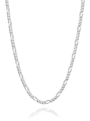 35cm~70cm 幅3mm/5mm 金属アレルギー対応 細め(シルバー/ゴールド) フィガロチェーン 喜平ネックレス シルバー925 レディース メンズ チェーンネックレス [PROSTEEL]