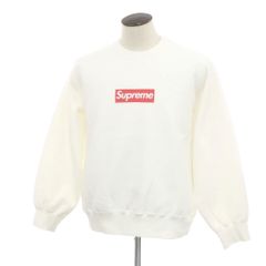 【中古】シュプリーム Supreme 2025年春夏 Washed Box Logo Crewneck コットンポリエステル クルーネック スウェット ホワイト【サイズL】【メンズ】