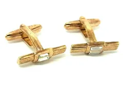 ChristianDior クリスチャンディオール ラインストーン カフスボタン カフリンクス アクセサリー 紳士 メンズ ゴールド系 DD7530 冠婚葬祭 結婚式 葬式のサムネイル