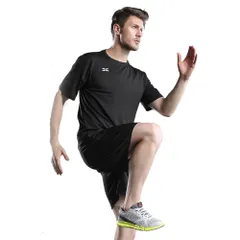 ☆ ブラック ☆ 2XL ☆ トレーニングウェア 上下セット メンズ jytk42 トレーニングウェア メンズ 上下 スポーツウェア フィットネスウェア ショートパンツ 半そで ランニングウェア 上下セット トップス ラウンドネック おしゃれ フィットネス
