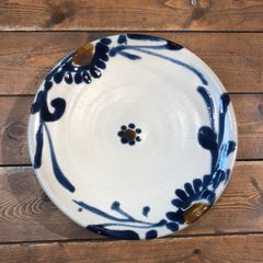 やちむん　上江洲 茂生　唐草8寸皿  古作