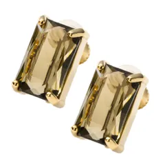 【グレー×イヤリング】[Cream dot. クリームドット公式] イヤリング レディース  金属アレルギー ニッケルフリー ネジ式 大粒ビジュー ガラス 多面カット スクエア スタッド メタル 大人 華やか 