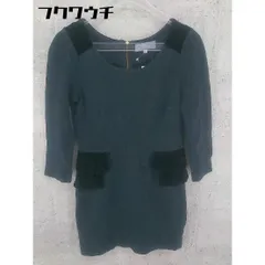 ◇ aquagirl ON THE STREET ベロア 切り替え 七分袖 ミニ ワンピース サイズ36 ブラック系 レディース 【中古】 【1101210015194】