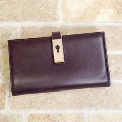 バリー BALLY ☆ レザー 二折財布 収納多 イタリア製 パープル系 財布 折財布