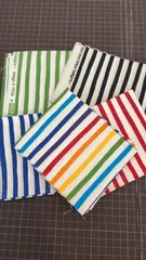 720 ★USAコットン★ロバートカフマン　Robert Kaufman ストライプシーチング　クウォーター(45cm×53cm~57cm)　カットクロス　5枚セット