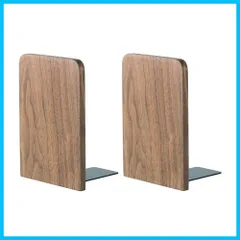【新着商品】(1ペアパック) ブックエンド8*13cm (ウォールナット) 木製 Wood Muso