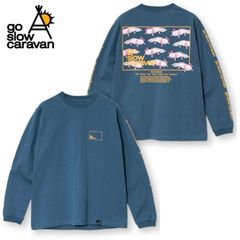 新品 ゴースローキャラバン go slow caravan 長袖 Tシャツ ティーシャツ 長袖Tシャツ ロンT バックプリント ウーパールーパー ロゴ ユニセックス メンズ レディース 青 ブルー