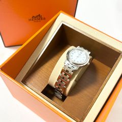 美品】エルメスクリッパー クラシック デイト ホワイト ダイアル