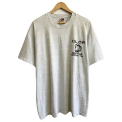 USA製 FRUIT OF THE LOOM フルーツオブザルーム BEER ビール O.L.O.R. フロントプリント シングルステッチ 半袖Tシャツ ライトグレー XLサイズ No.Y577
