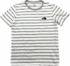 THE NORTH FACE ☆ 街着にも◎ ホワイト グレー ボーダー ポケット Tシャツ レディース L 定番 アウトドア キャンプ ノースフェイス■E254のサムネイル