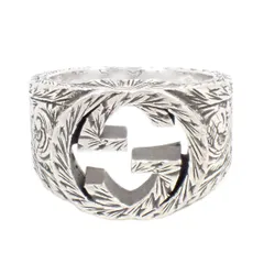 GUCCI グッチ インターロッキングG アラベスク リング 指輪 シルバー925 エングレービング加工 表記サイズ12 実寸10号【いおき質店】