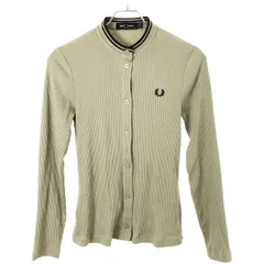 FRED PERRY フレッドペリー Ribbed Button-Through Top リブカーディガン グリーン系 UK10のサムネイル