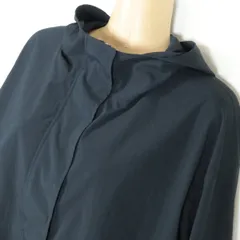 【美品】組曲★フェミニンなフード付きパーカ ジップアップブルゾン 大きいサイズ6 薄手 黒系 z9456ｓ