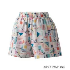 【新品】 prince（プリンス）レディース ウィメンズ テニス ストレッチキュロット ストレッチ・吸水速乾・UPF50+ ハイゲージストレッチライト 素材 テニス ウェア　ホワイト×マルチ　WS5307-425