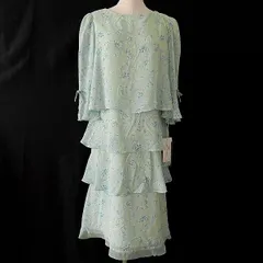 #anc ギャラリービスコンティ GALLERYVISCONTI ワンピース 2 シフォン リボン 花柄 ティアード タグ付き 美品 レディース [899553]