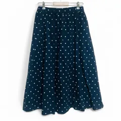 サマンサモスモス　ロングスカート　フレアスカート　フリーサイズ　紺×白　ネイビー　水玉　ドット　ポケット付