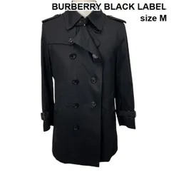 ◆ バーバリーブラックレーベル BURBERRY BLACK LABEL トレンチコート ライナー付 黒 綿 Ｍ メンズ S5V690
