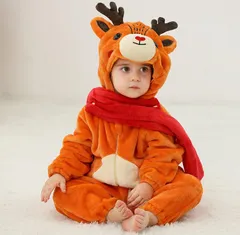 ハロウィンベビー 着ぐるみ ロンパース 新生児 子供用 カバーオール防寒モコモコフード付き可愛い恐竜アニマル コスチューム 男の子 女の子 70-120cm